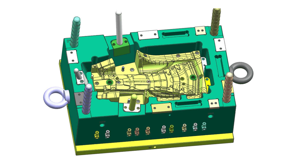 c) 模具固定側3D圖